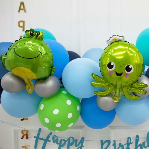 개구리, 아기 문어, 바닷속 생일파티풍선, BKN