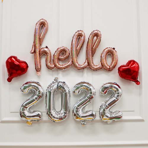 hello 2022, 신년파티풍선, 연말연시, 해피뉴이어