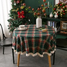 크리스마스 테이블 꾸미기 라운드 원형 그린 식탁보 150cm