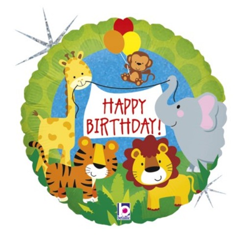 18인치,호랑이, 사자, 생일풍선, 정글, 사파리 BUW
